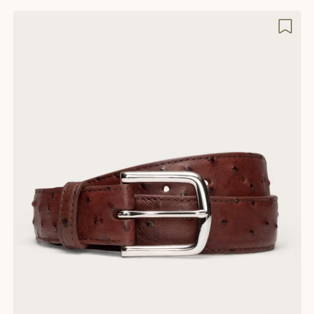 Tecovas belt size 34 ostrich leather